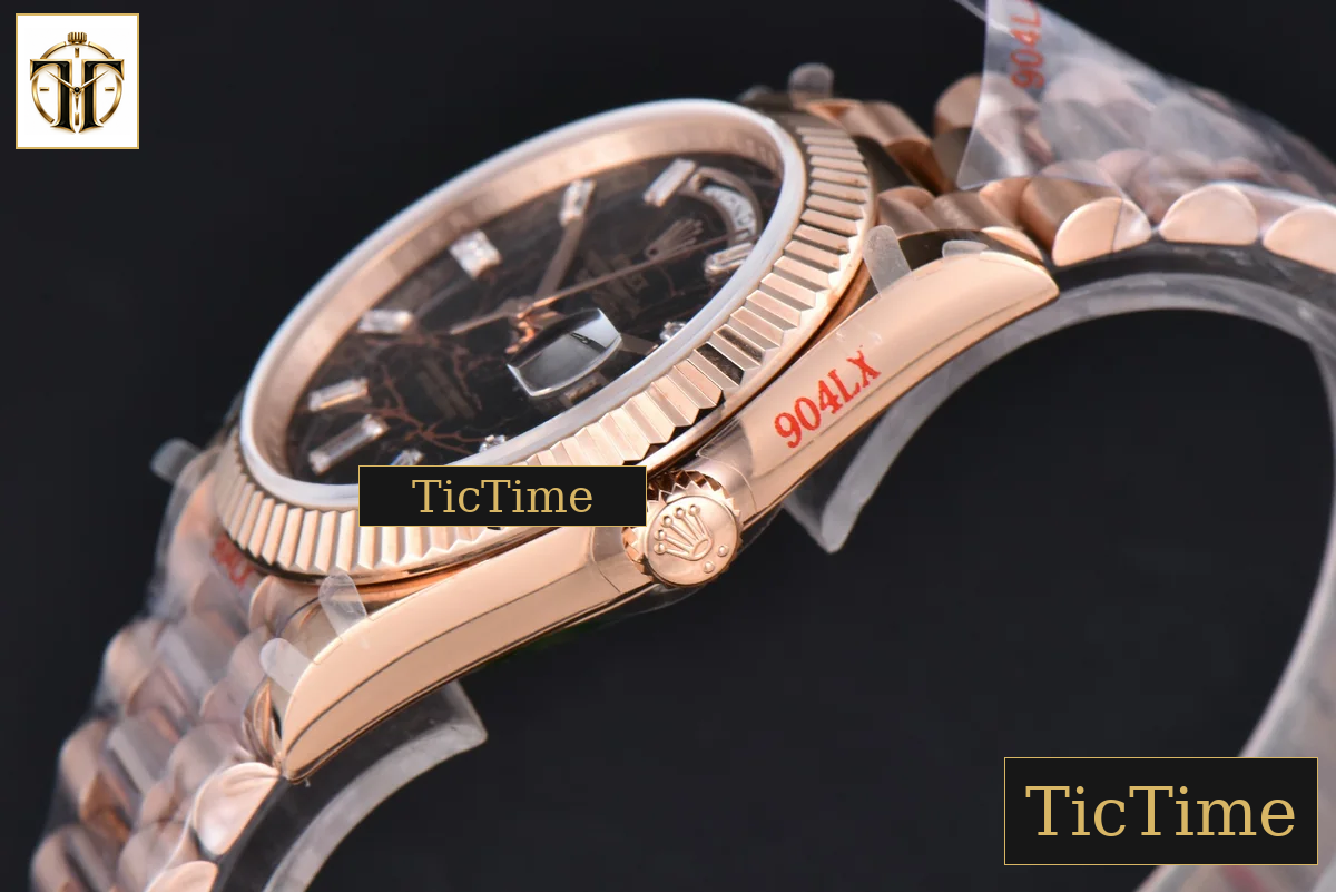 DayDate Tungsten 40mm GMF RG Sinople Dial Diamond Marker President Bracelet 165g VR3255 — foto 12