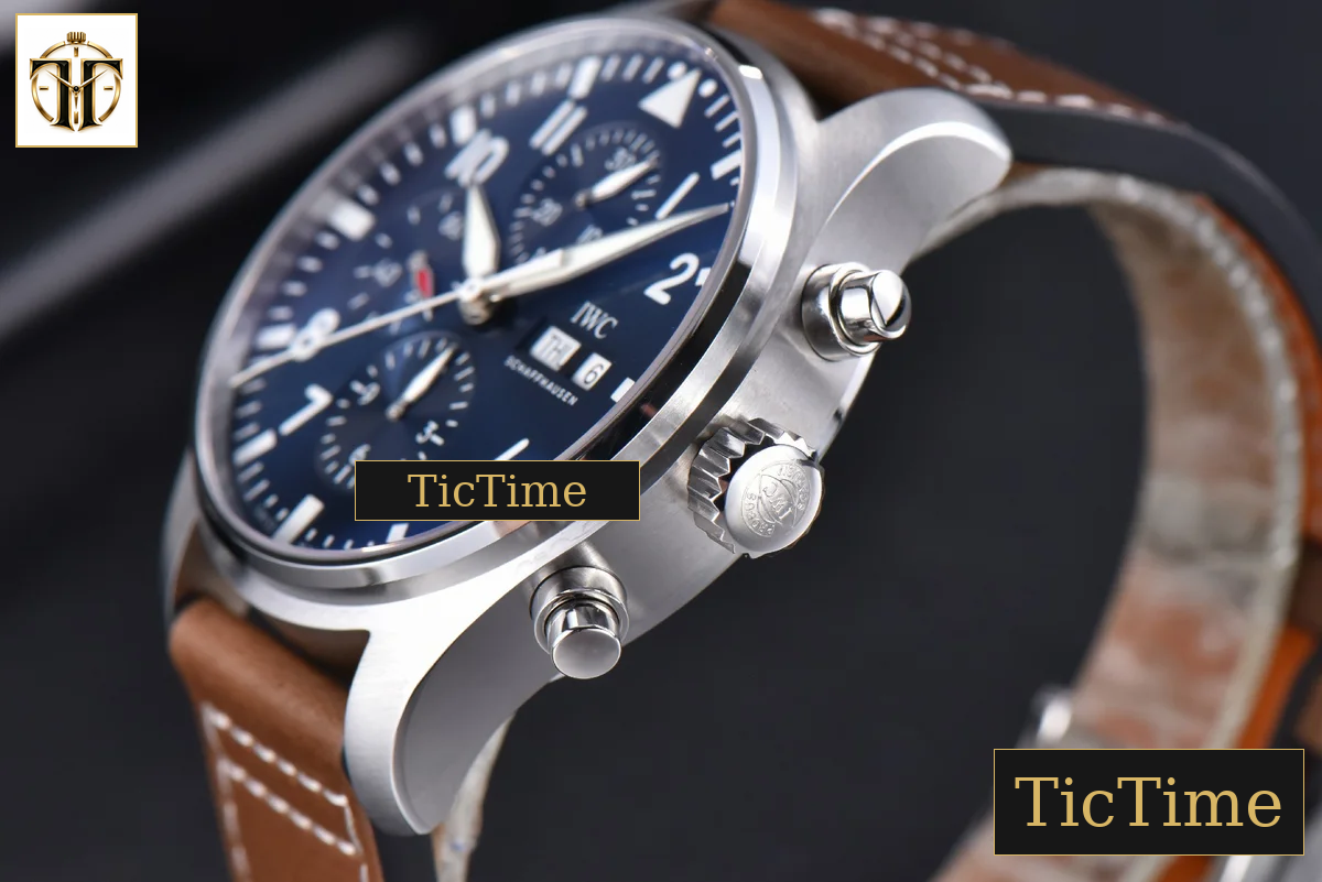 Pilot Chrono Spitfire IW377714 43mm ZF Blue Dial Brown Leather Strap A7750 — foto 11