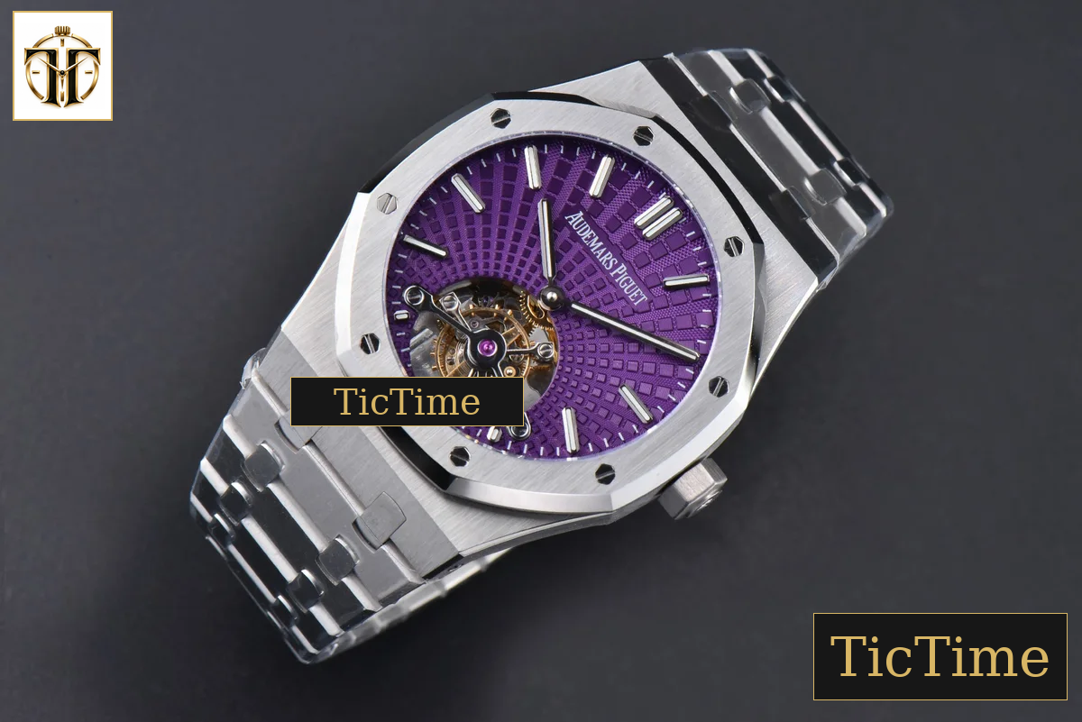 Royal Oak Tourbillon 41mm R8F SS Purple Dial SS Bracelet Flying Tourb V2 — foto 3