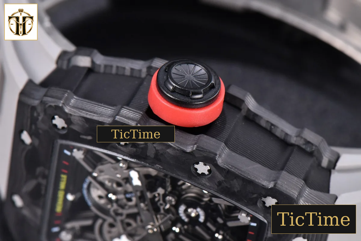 RM035-02 KVF Skeleton Dial Red Gray Rubber Strap V3 Miyota8215 — foto 14
