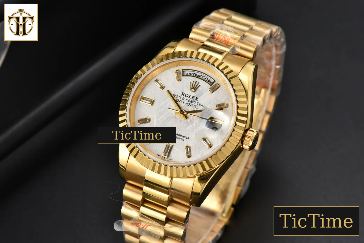 Daydate 36mm GMF YG Meteorite Dial Stick Diamond Marker YG Bracelet A3235 — foto 4