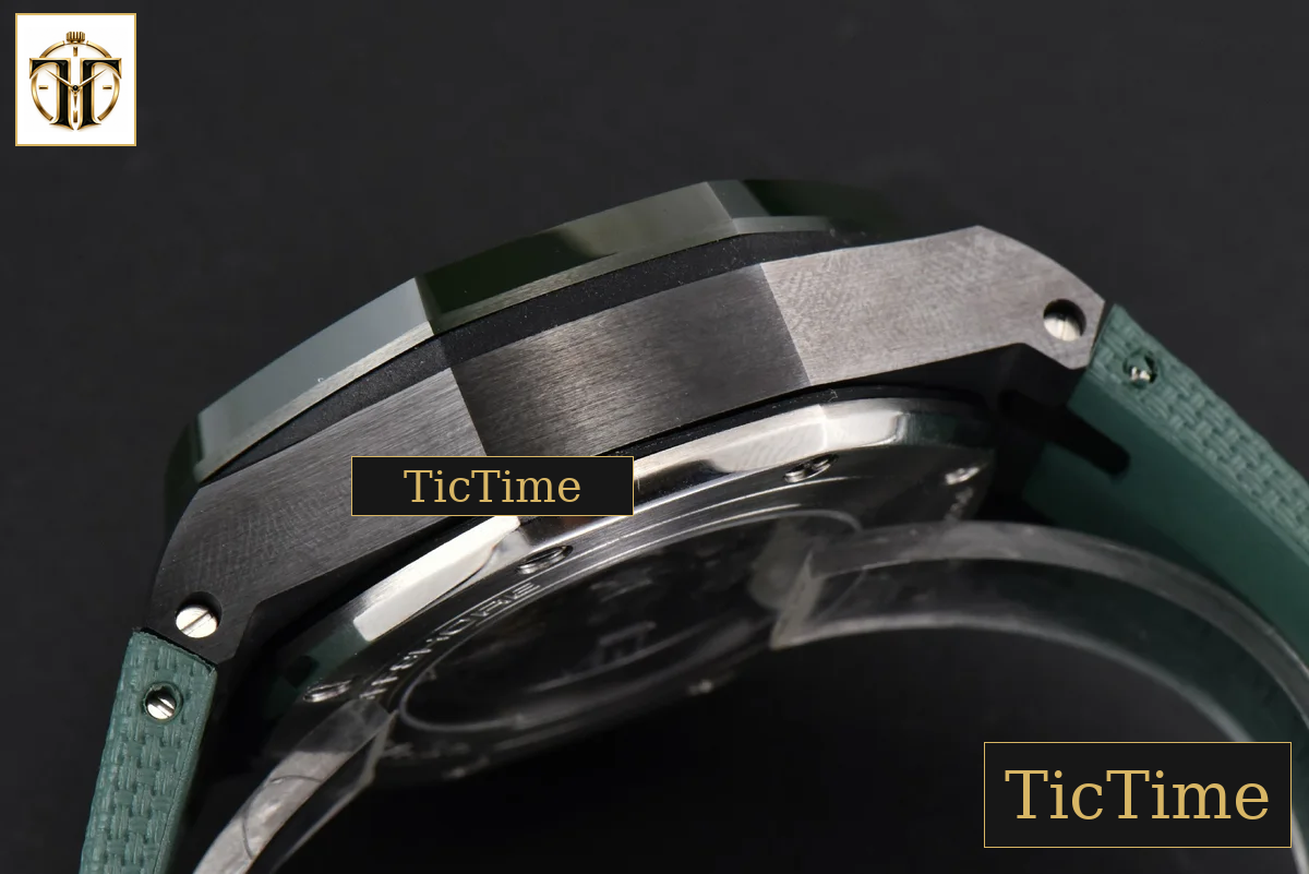Royal Oak Offshore 26405 44mm RSF Green Dial Silver Subdial Green Rubber Strap A3126 — foto 14
