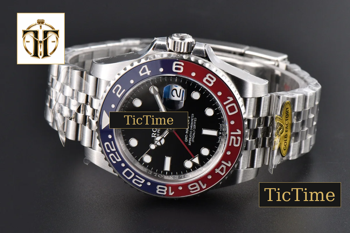 GMT Master BLRO Pepsi 126710 Gold Factory Red/Blue Bezel Jubilee Bracelet V4 — foto 17