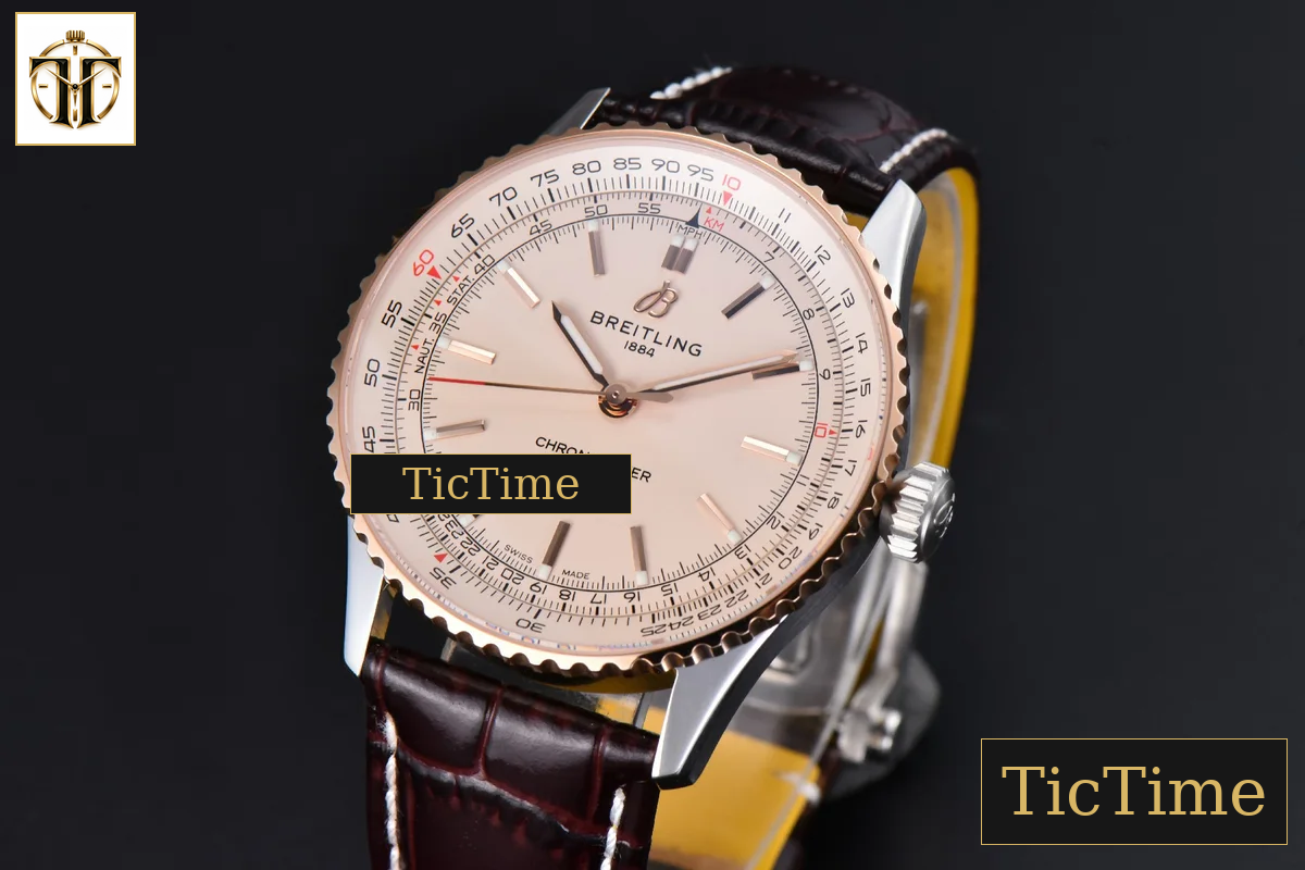 Navitimer Automatic 41mm BLSF SS/RG Silver Dial Brown Leather Strap A2824 — foto 4