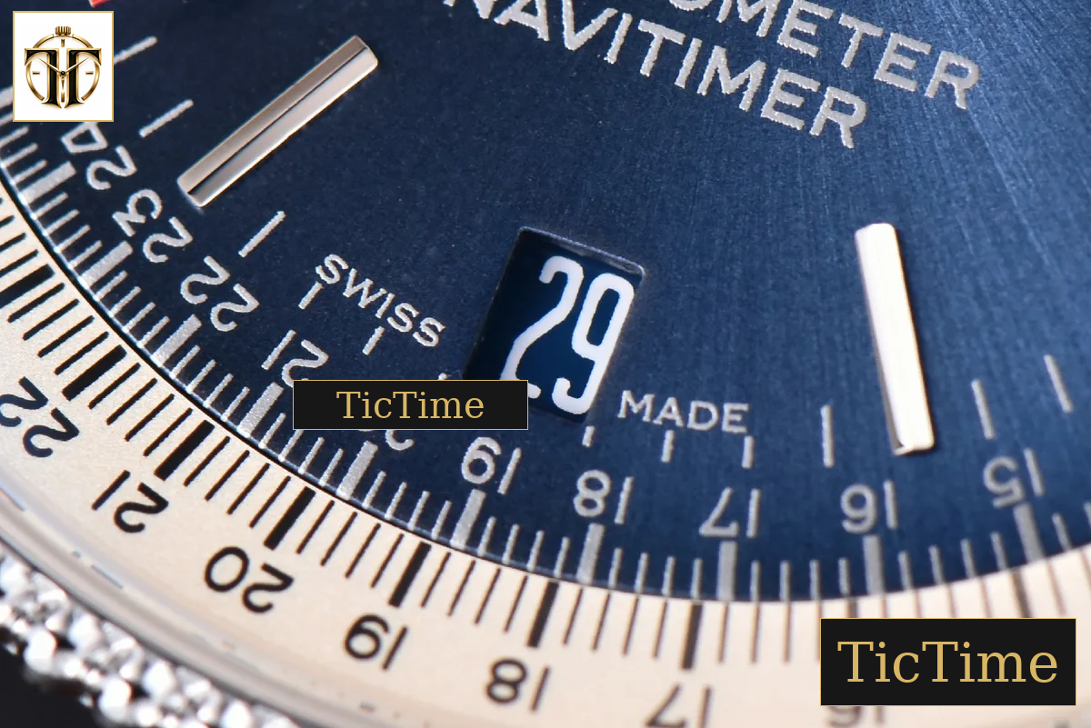 Navitimer 38mm TF SS Blue Dial White Bezel Brown Leather Strap A2824 — foto 8