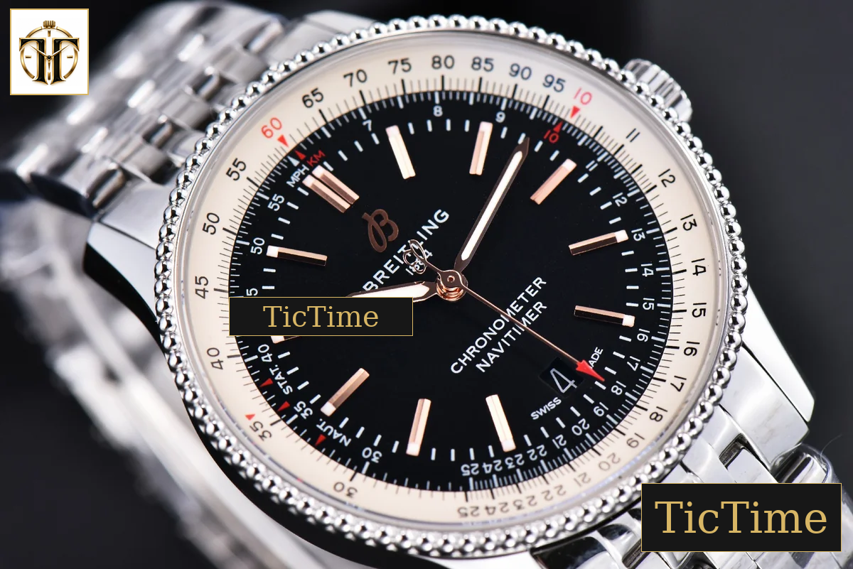 Navitimer 41mm TF SS Black Dial White Bezel SS Bracelet A2824 — foto 10