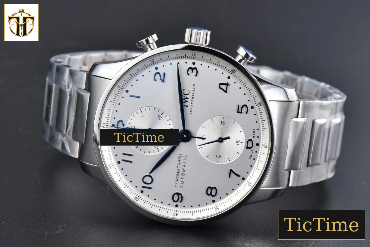 Portuguese Chrono IW371617 ZF White Dial Blue Markers Visible Case SS Bracelet A7750 — foto 13