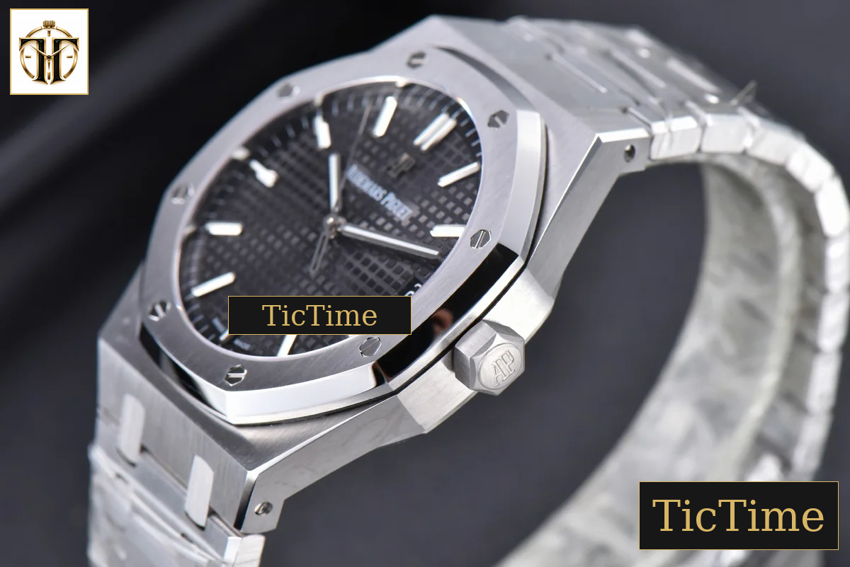 Royal Oak 15500 41mm OMF Black Textured Dial SS Bracelet V2 Miyota 9015 — foto 10