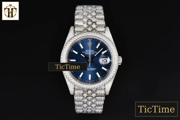 Foto frontal — Datejust Full 41mm GMF Diamond Blue Dial Jubilee Bracelet A2824