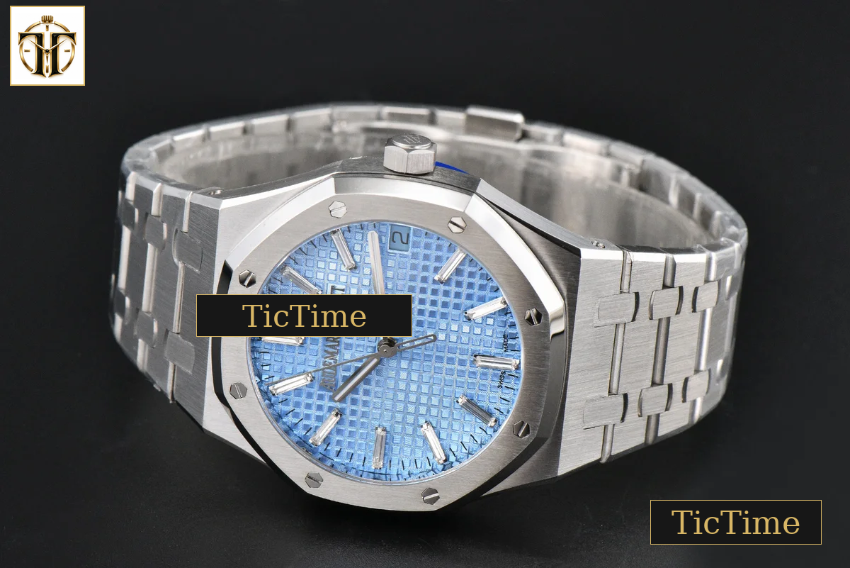 Royal Oak ’50th Anniversary’ 15510 41mm ZF Ice Blue Dial Diamond Marker SS Bracelet SA4302 — foto 12
