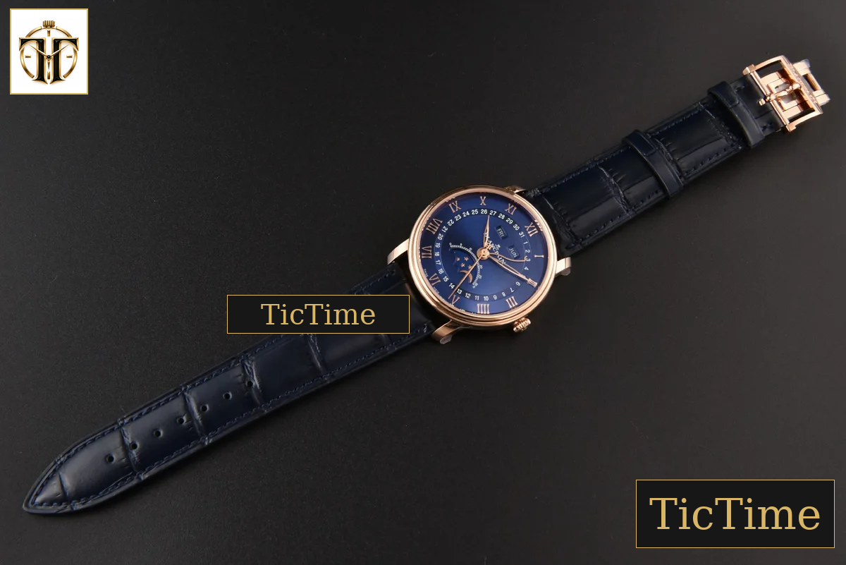 Villeret Complicated Function 6654 40mm OMF RG Blue Dial Black Leather Strap V3 A6654 — foto 30