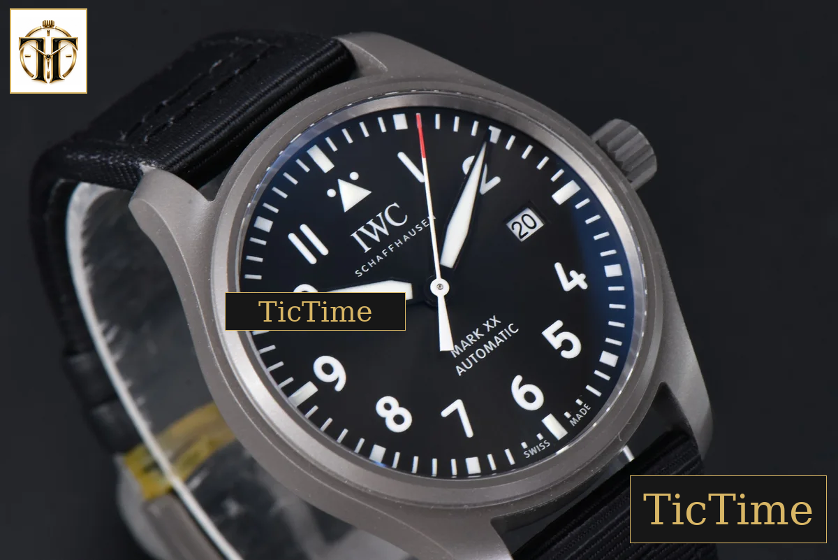 Mark XX Ti Case IWC328201 40mm V7F Black Dial Black Leather Strap A2892 — foto 11