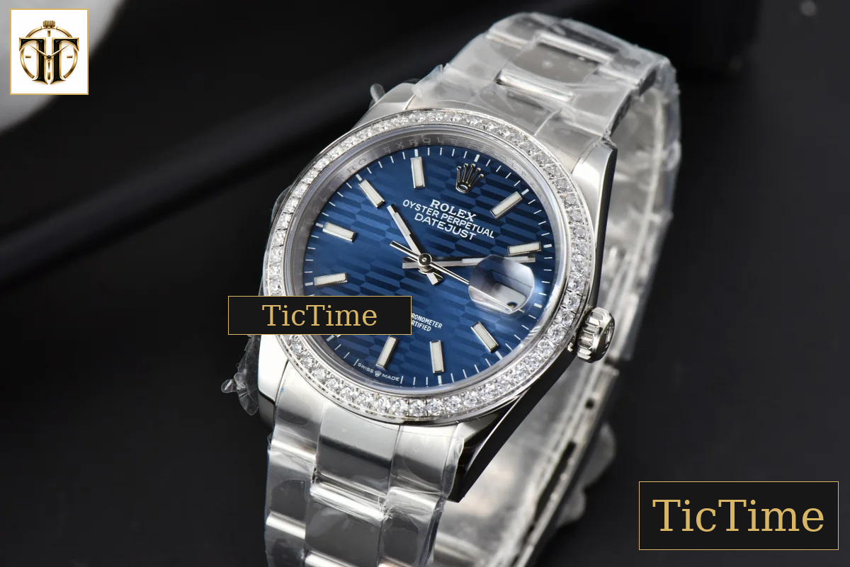 DateJust 36mm BPF Diamond Blue Motif Dial Oyster Bracelet A2824 — foto 4