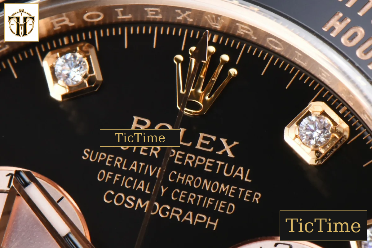 Daytona 126515 40mm Clean Factory RG Black Dial RG Subdial Diamond Marker Oysterflex Strap DD4131 — foto 6