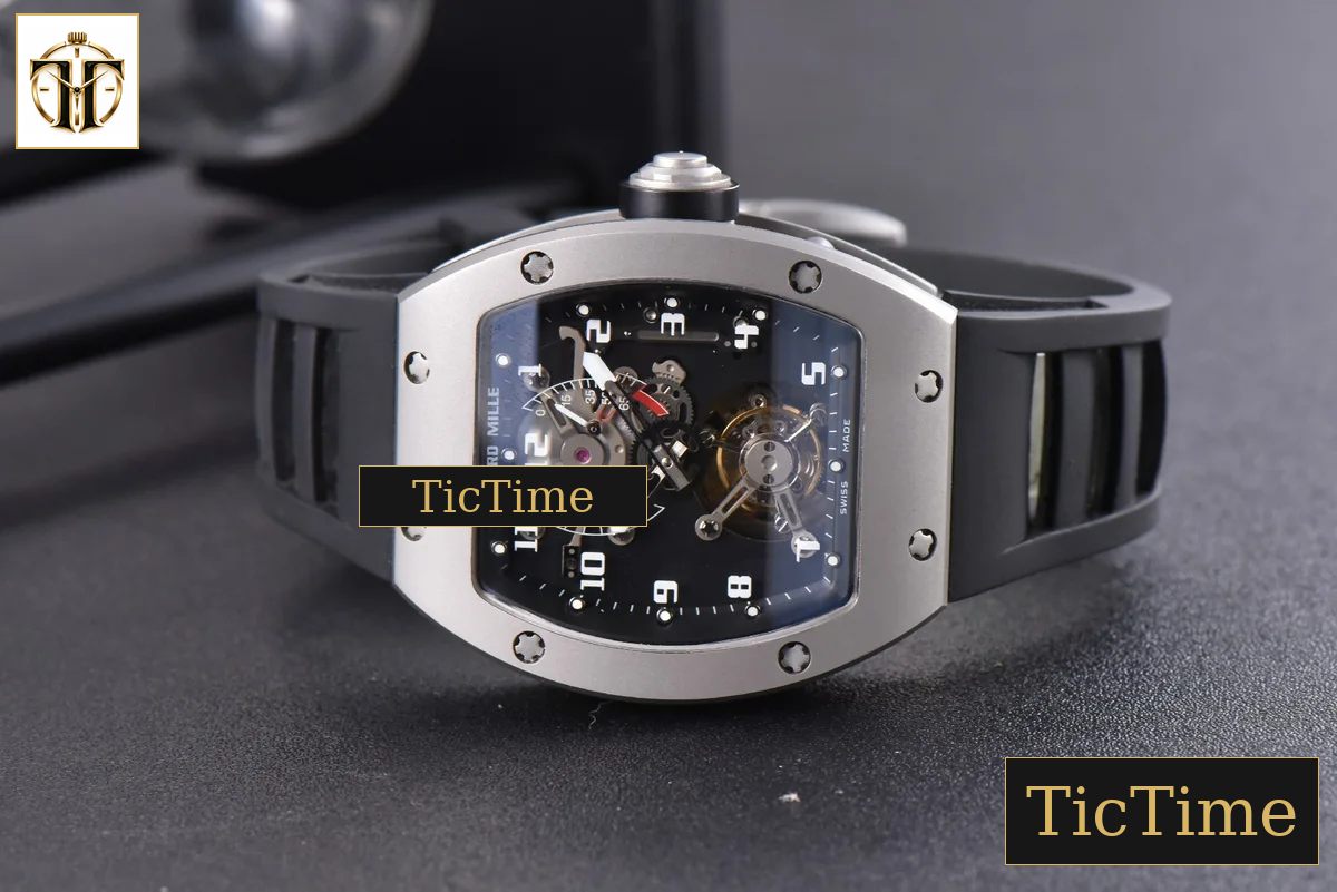 Tourbillon RM001 47mm JBF Titanium Black Skeleton Dial Black Rubber Strap — foto 13