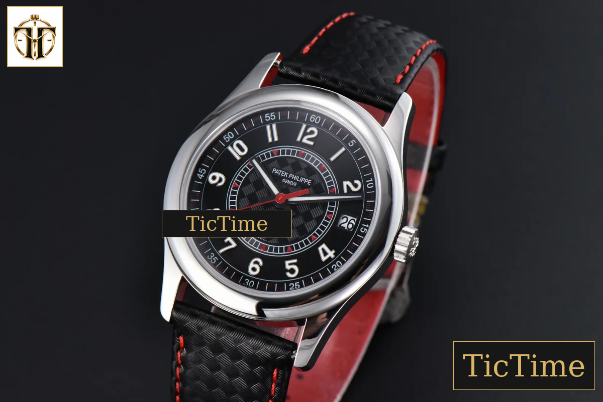 Calatrava 6007G 40mm ZF Black Dial Red Hand Nylon Strap 9015 — foto 4