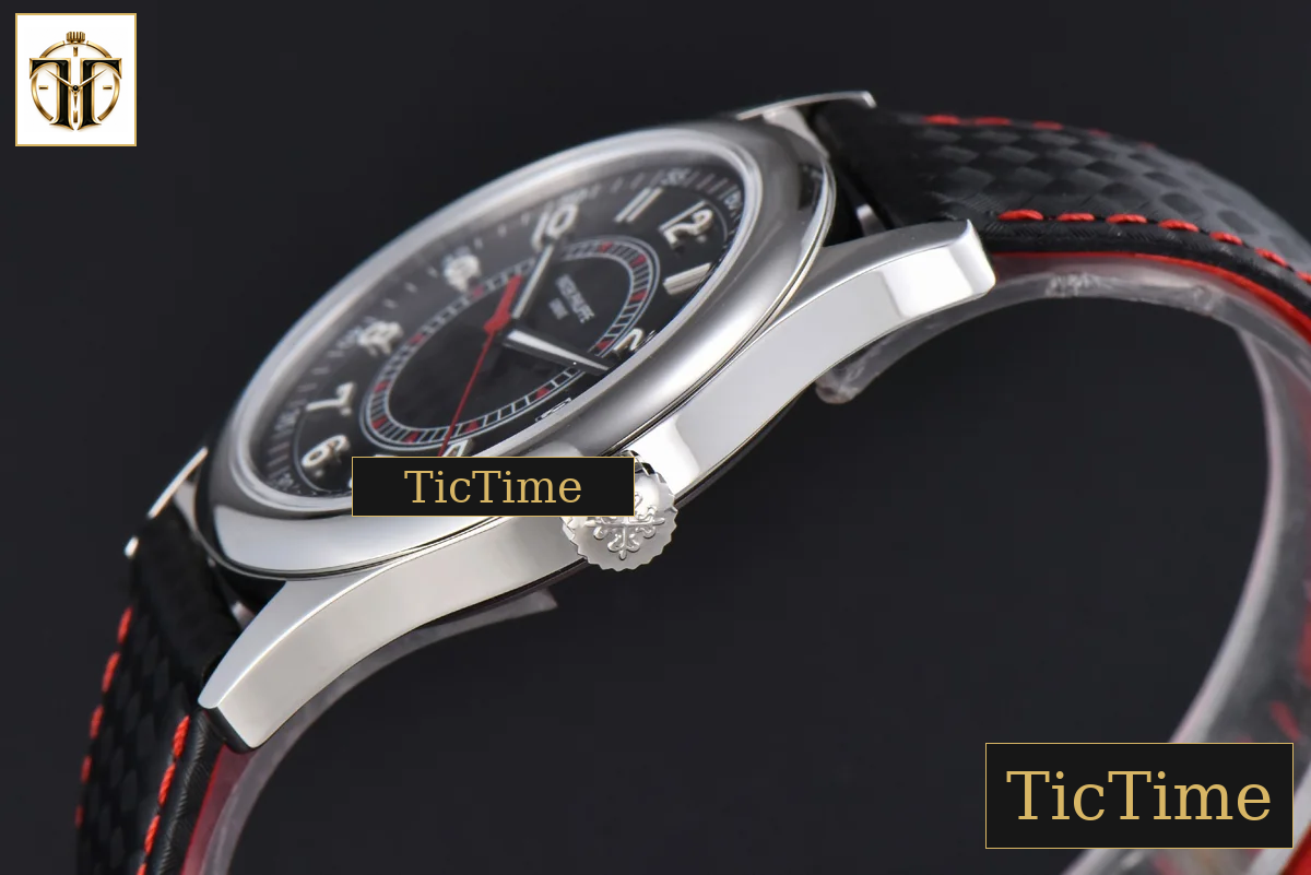 Calatrava 6007G 40mm ZF Black Dial Red Hand Nylon Strap 9015 — foto 11