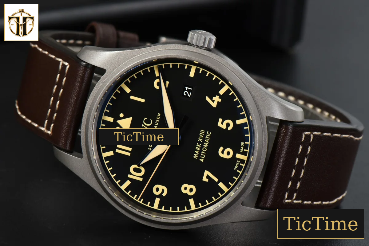 Mark XVIII IW327006 40mm V7F Titanium Black Dial Brown Leather Strap A2892 — foto 13