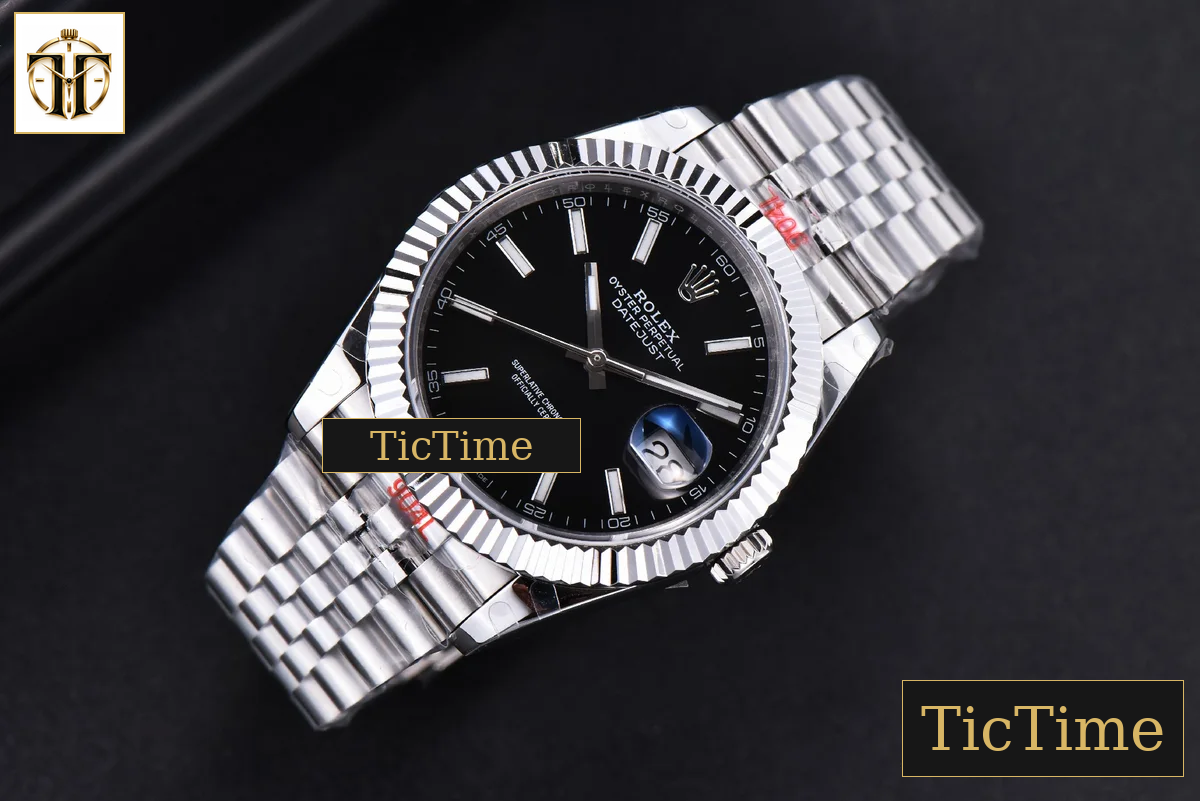 Datejust 41mm GMF SS Black Dial Lume Marker Fluted Bezel Jubille Bracelet VR3235 — foto 4