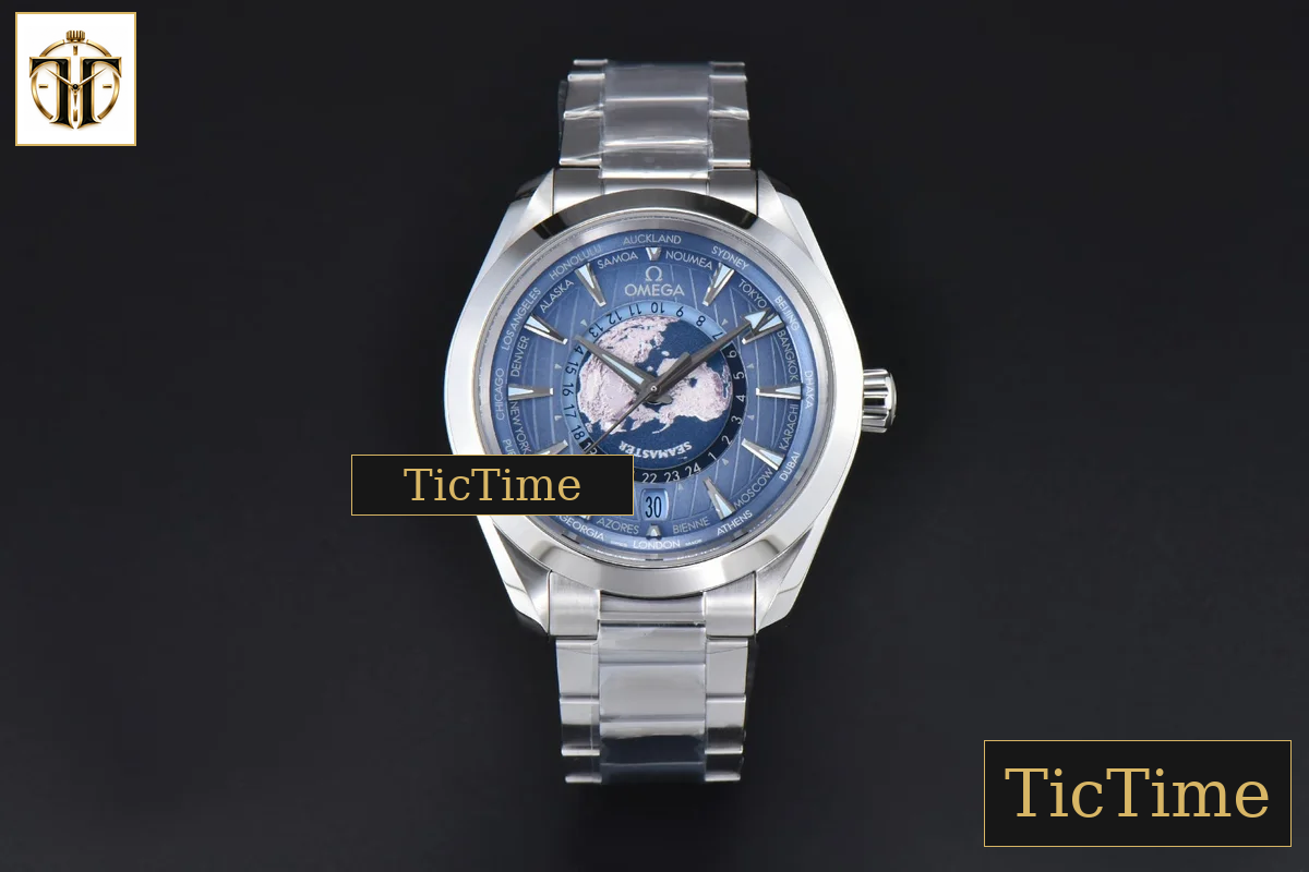 Aqua Terra 150m GMT Worldtimer 43mm VSF Ice Blue Dial SS Bracelet A8938 — foto 2