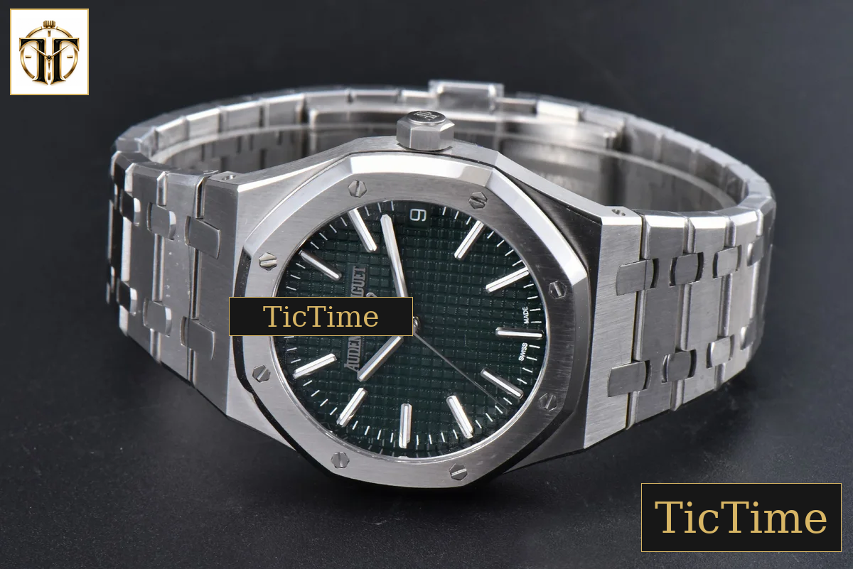 Royal Oak “50th Anniversary” 15510 41mm APSF SS Green Dial SS Bracelet V2 Free Sprung SA4302 — foto 13