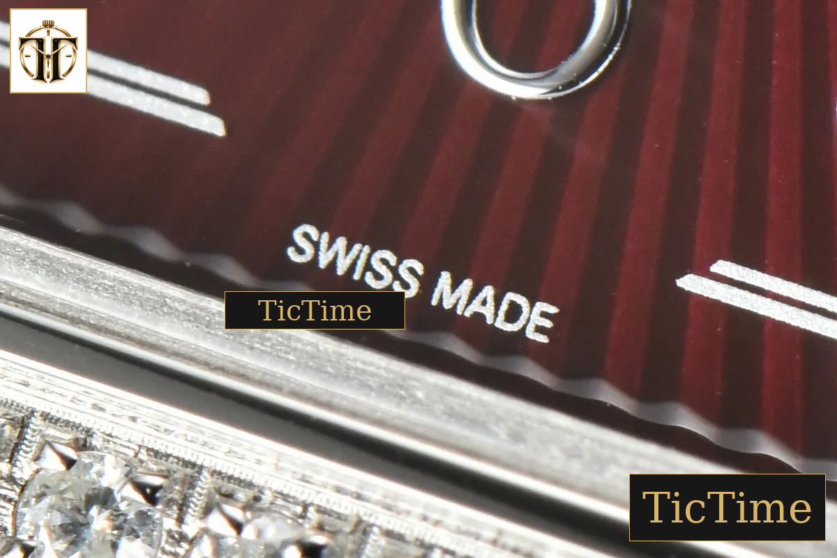 Reverso One 3288420 20mm IMF Diamond White Moissanite Red Leather Strap (wth CZ stones ) Swiss Quartz — foto 7