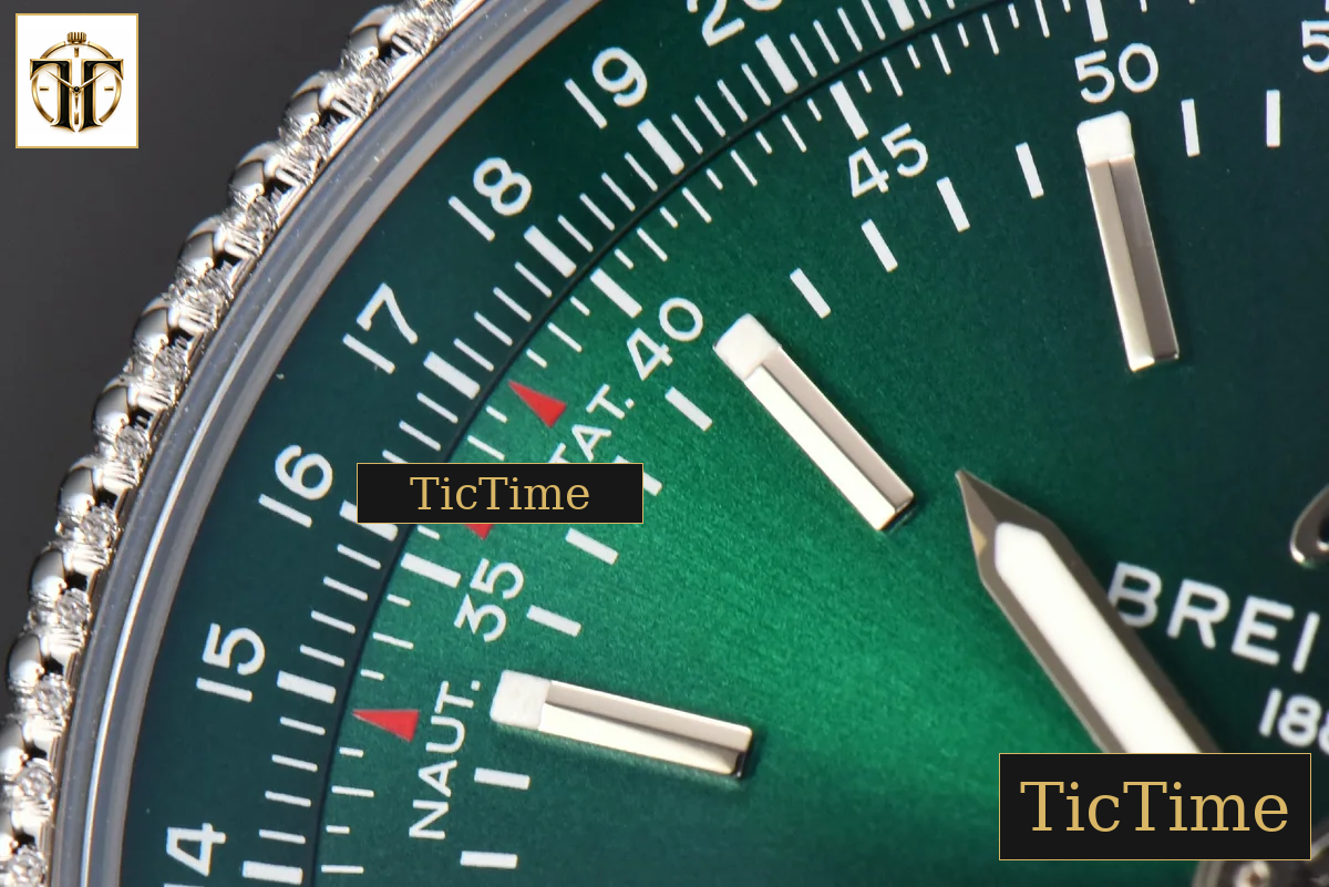 Navitimer 41mm TF Green Dial Green Leather Strap 2824 — foto 6