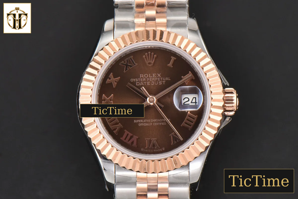 DateJust Ladies 28mm WF RG/SS Brown Dial Roma Marker Jubilee Bracelet A2236 — foto 2