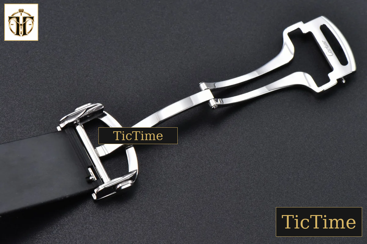 Santos de Cartier XL 40mm AF SS White Dial RG Diamond Bezel Black Rubber Strap Miyota 9015 — foto 25