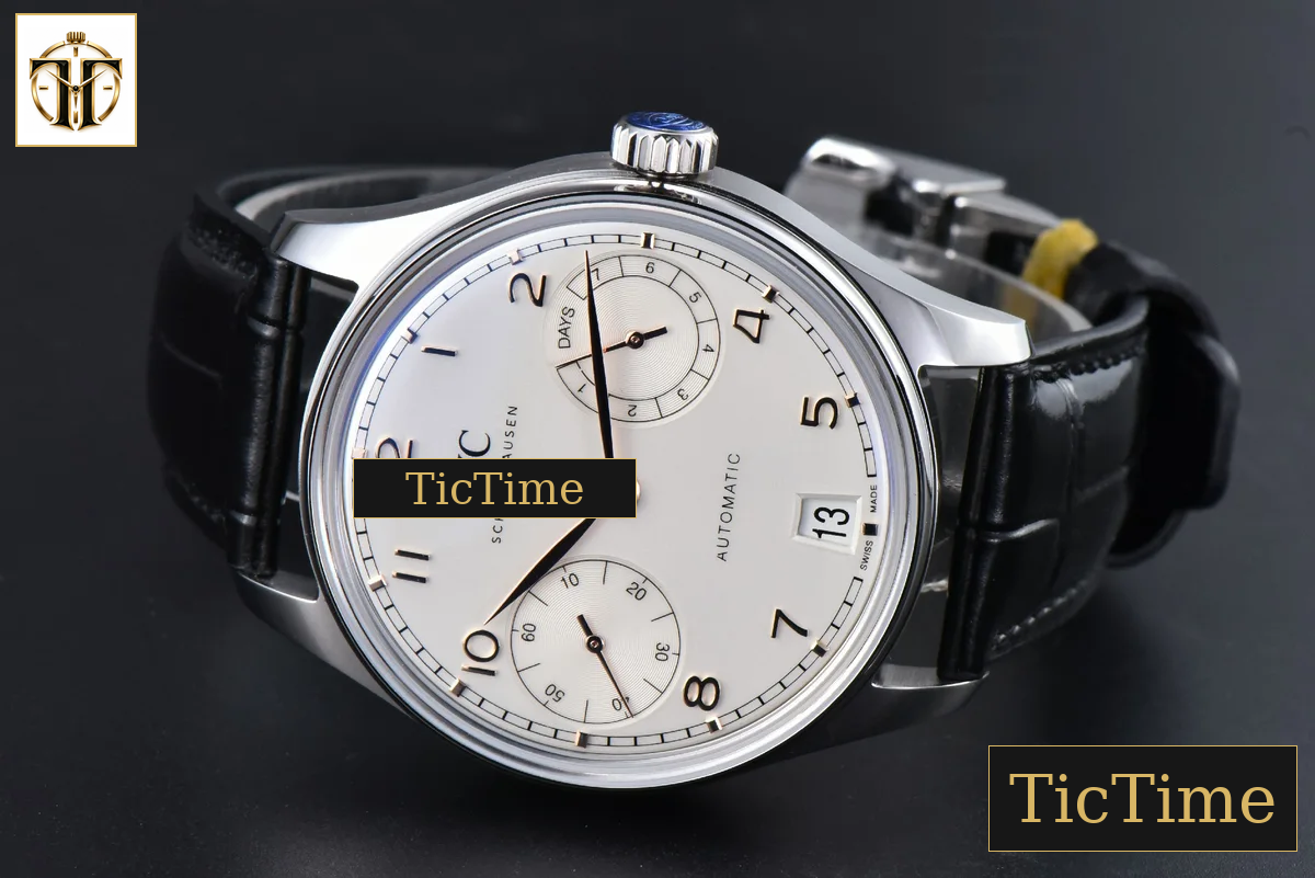 Portugieser Automatic 7 Days IWC0559E 42mm APSF SS White Dial YG Numeral Markers Black Leather Strap A52010 — foto 12