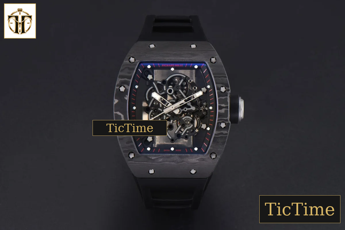 NTPT RM055 43mm ZF Black Bezel Black Crown Black Rubber Strap V6 RMUL2 — foto 3