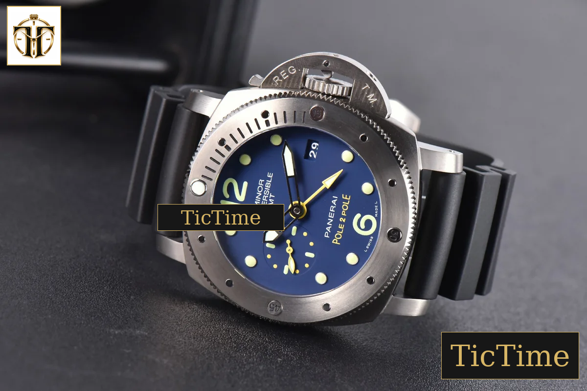 Luminor Submersible 1950 GMT Mike Horn PAM719 47mm VSF Blue Dial Rubber Strap P9001 — foto 11