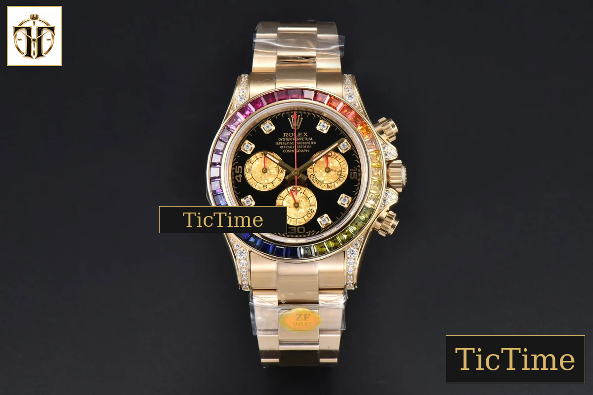 Daytona Rainbow 116598 ZF Black Diamonds Dial YG Bracelet SH4130 — foto 3