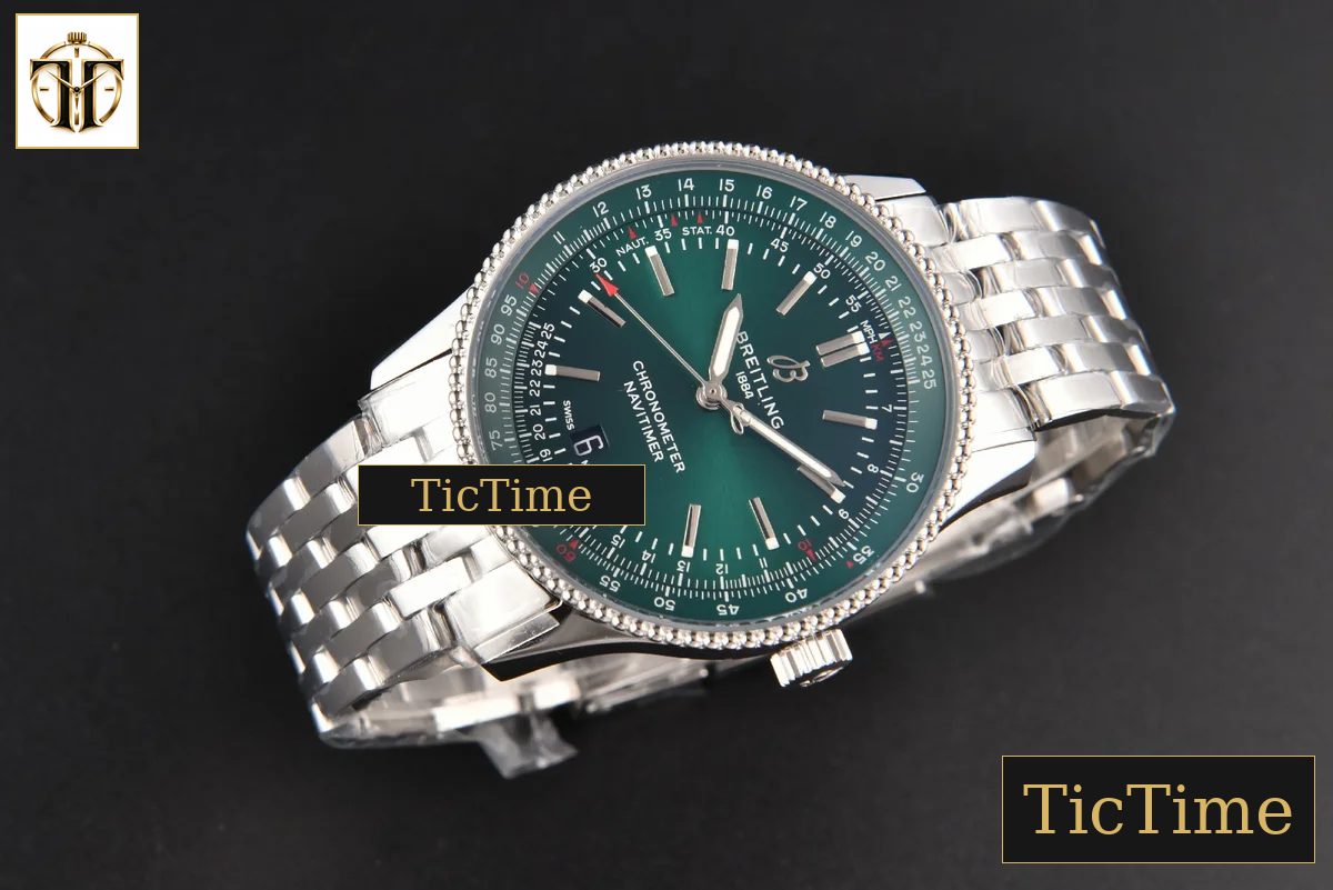 Navitimer 41mm TF Green Dial SS Bracelet 2824 — foto 13