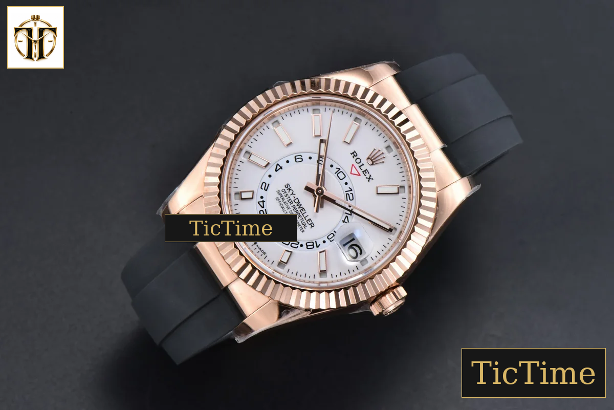 Sky-Dweller 336935 42mm ZF RG Case White Dial Rubber Oysterflex Strap (Tungsten) — foto 3
