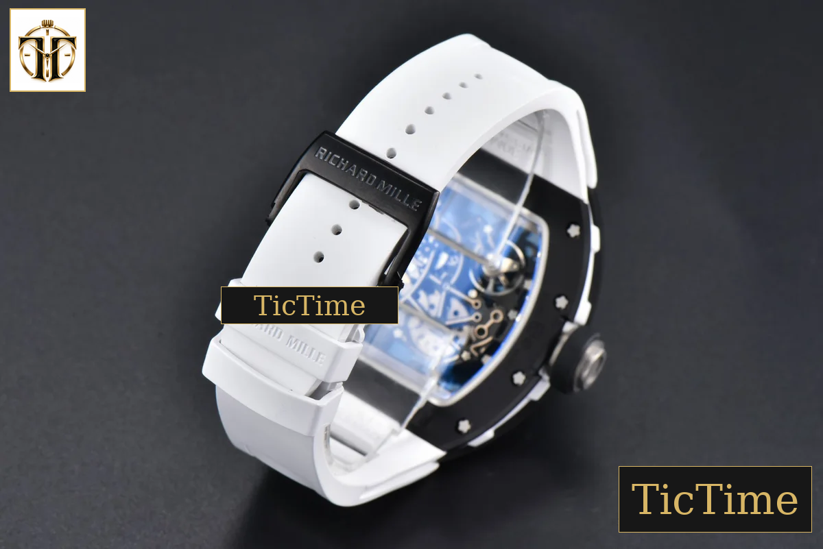 RM055 42.7mm BBRF Black Ceramic Black Skeleton Dial White Rubber Strap RMUL2 — foto 18