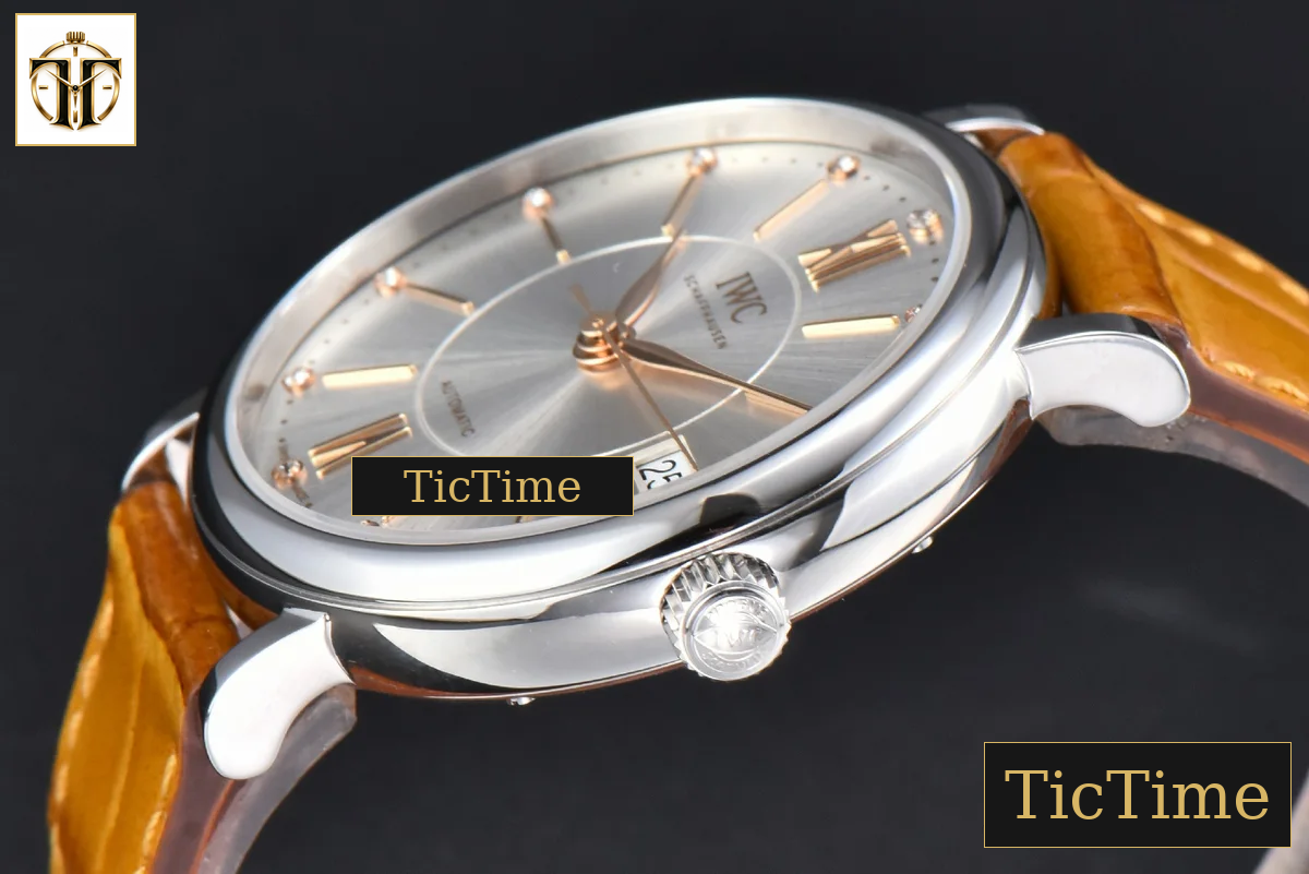 Portofino 37mm V7F Gray Dial YG Marker Brown Leather Strap A2892 — foto 11