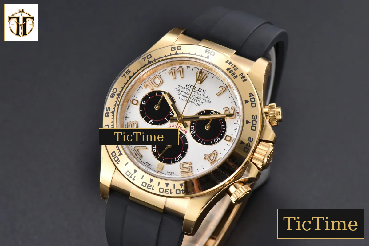 Daytona 904L 116509 Clean Factory YG White Dial Black Subdial Oysterflex Strap SA4130 — foto 4