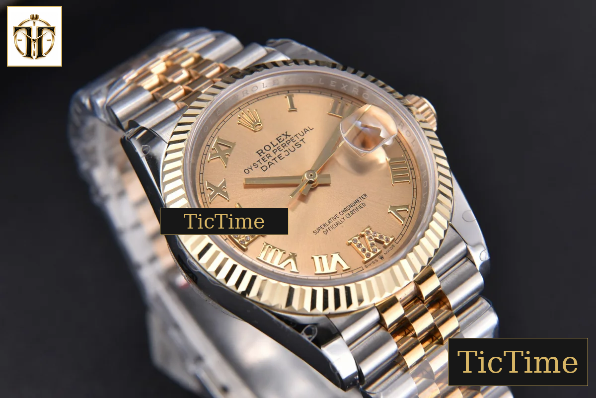 DateJust 904L 36mm GMF YG/SS Fluted Bezel YG Dial Diamond Roma Marker Jubilee Bracelet VR3235 — foto 10