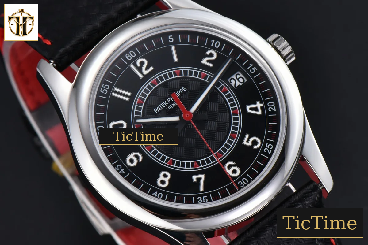 Calatrava 6007G 40mm ZF Black Dial Red Hand Nylon Strap 9015 — foto 12