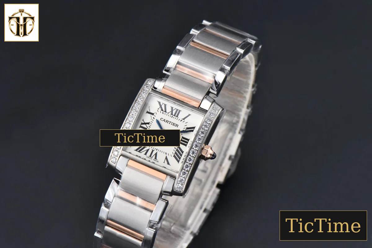 Tank Francaise Small 25.7mmx21.2mm 8848F Diamond RG/SS Bracelet Quartz — foto 5