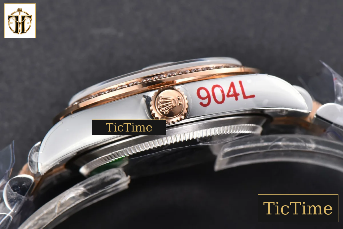 DateJust 904L 31mm GMF RG/SS Diamond Bezel Silver Flowers Dial Jubilee Bracelet A2824 — foto 17
