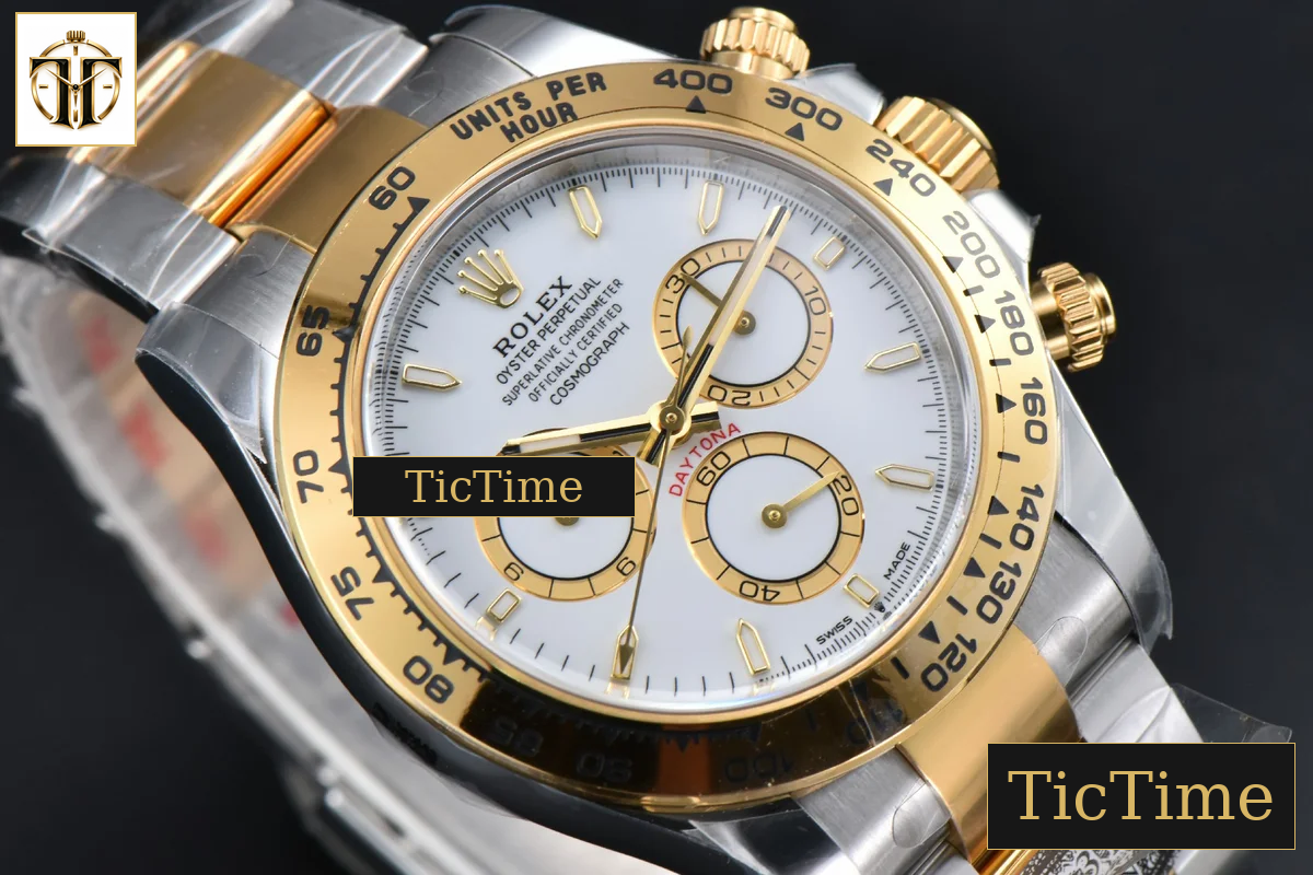 Daytona 126503 40mm Clean Factory White Dial Lume Marker YG/SS Bracelet SH4131 — foto 14