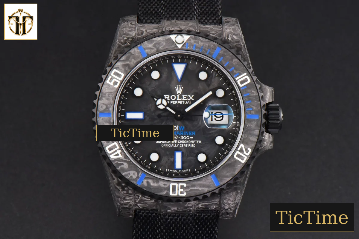 Submariner DIW Forged Carbon 40mm VSF Blue Element Nylon Strap VS3135 — foto 2