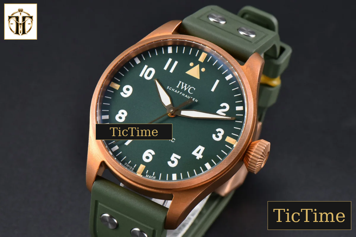 Big Pilot IW329702 43.8mm M+F Bronze Green Dial Green Rubber Strap A2892 — foto 5
