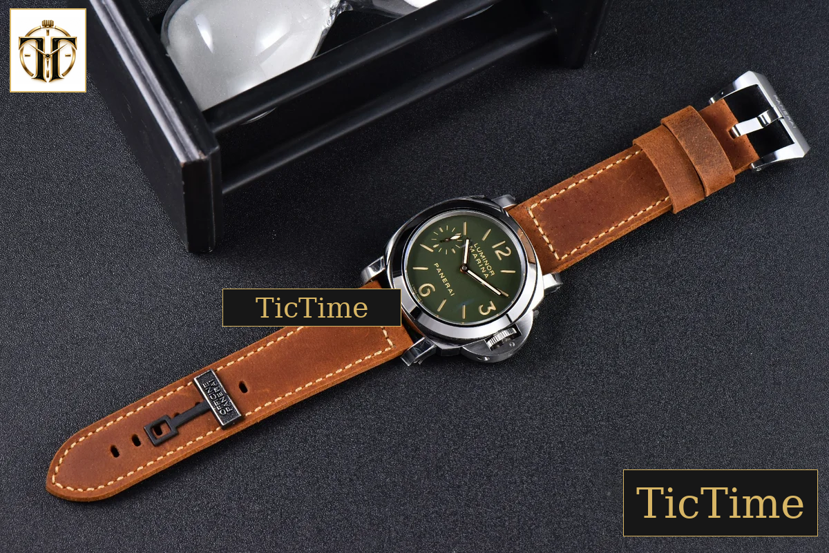 Luminor Marina PAM911 44mm Noob Green Dial Brown Leather Strap A6497 — foto 28