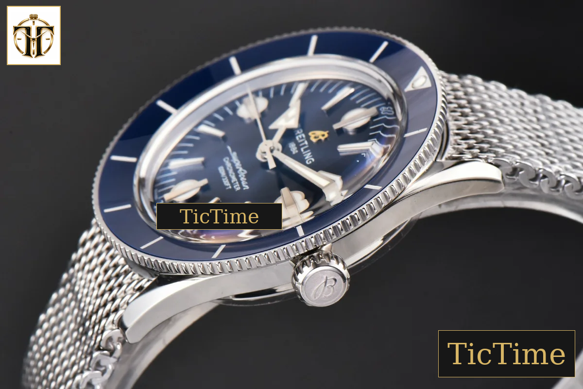 SuperOcean Heritage 42mm GF SS Blue Ceramic Blue Dial Mesh Bracelet A2824 — foto 10