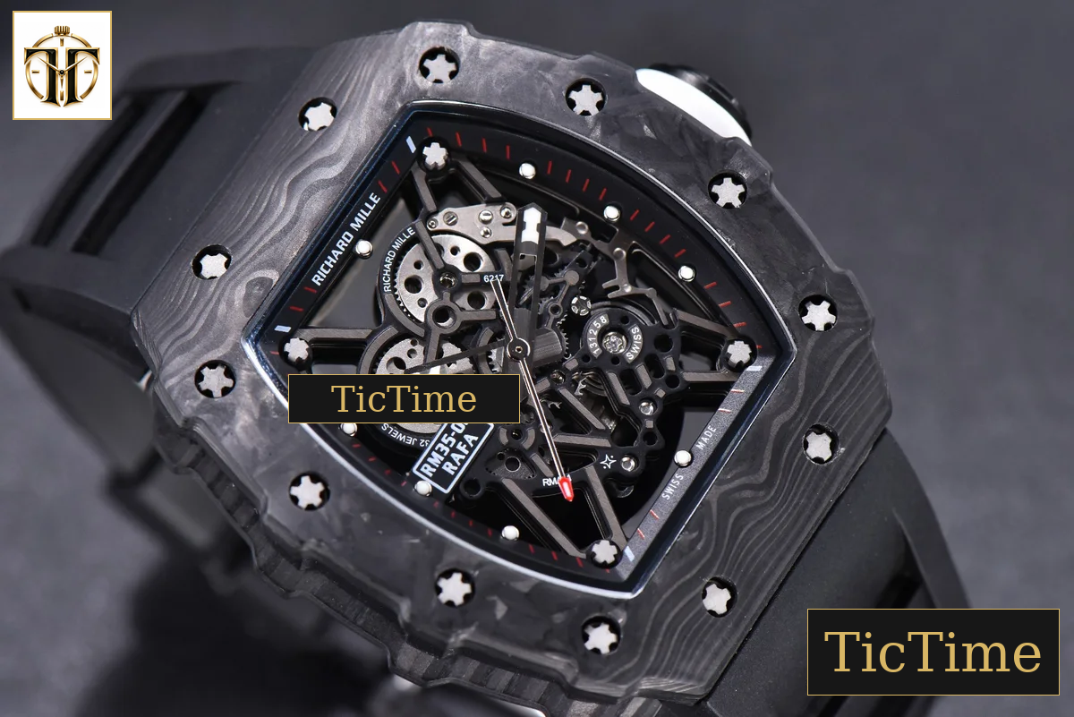 RM035-02 KVF Skeleton Dial White Black Rubber Strap V3 Miyota8215 — foto 12