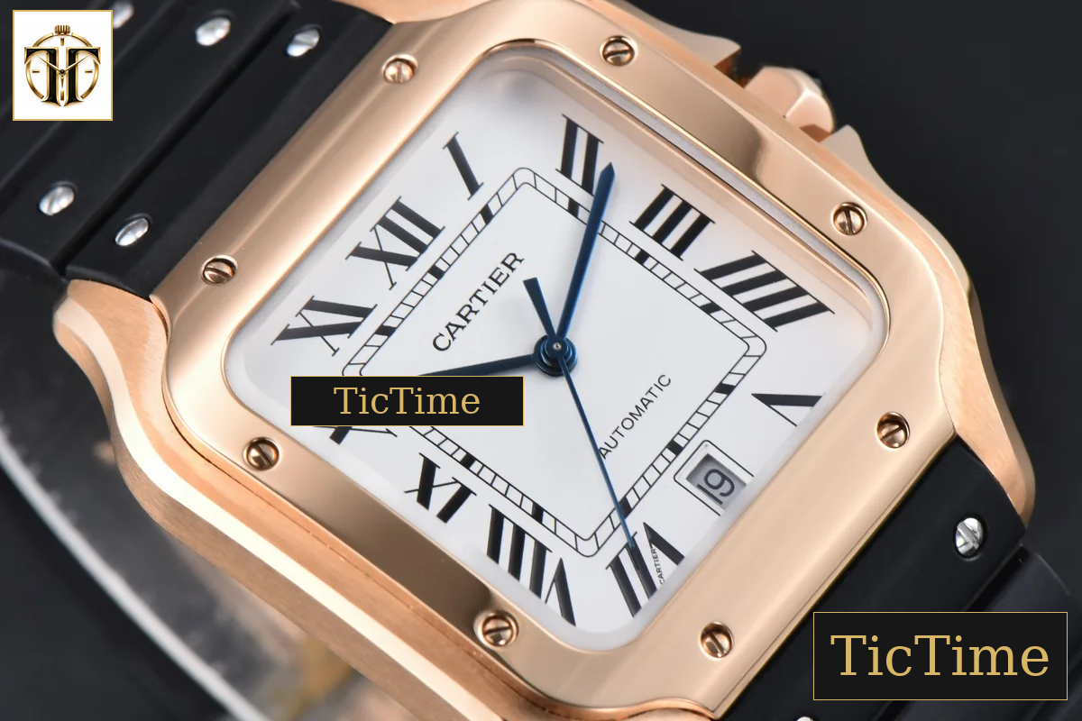 Santos de Cartier XL 40mm AF RG White Dial Black Rubber Strap Miyota 9015 — foto 10