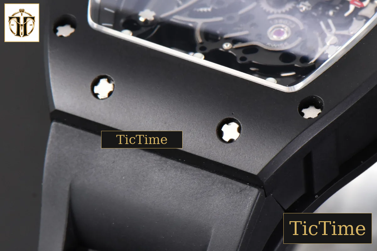 RM055 47.5mm BBRF Ceramic BBR Skeleton Dial Silver Hands Black Rubber Strap RMUL2 — foto 11